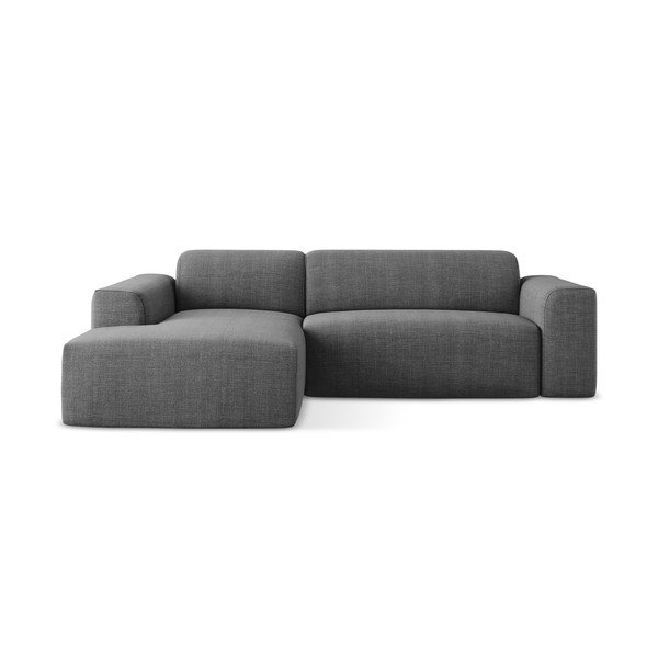 Pilkos spalvos kampinė sofa (su kairiuoju kampu/su gultu) Keli – Makamii