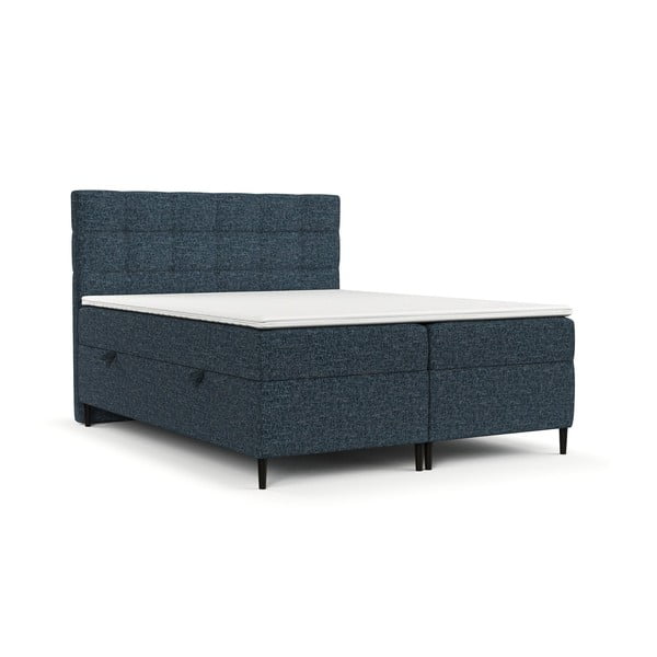 Spyruoklinė lova tamsiai mėlynos spalvos su sandėliavimo vieta 180x200 cm Urbaneo – Maison de Rêve