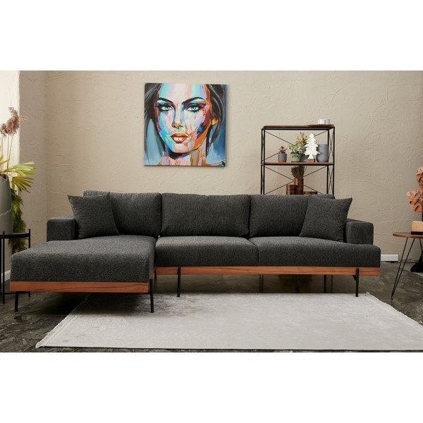 Kampinė sofa antracito spalvos (su kairiuoju kampu) Liva – Balcab Home-image-4