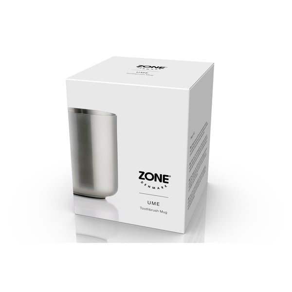 Matinės sidabrinės spalvos iš nerūdijančio plieno dantų šepetėlio indas Ume – Zone-image-3