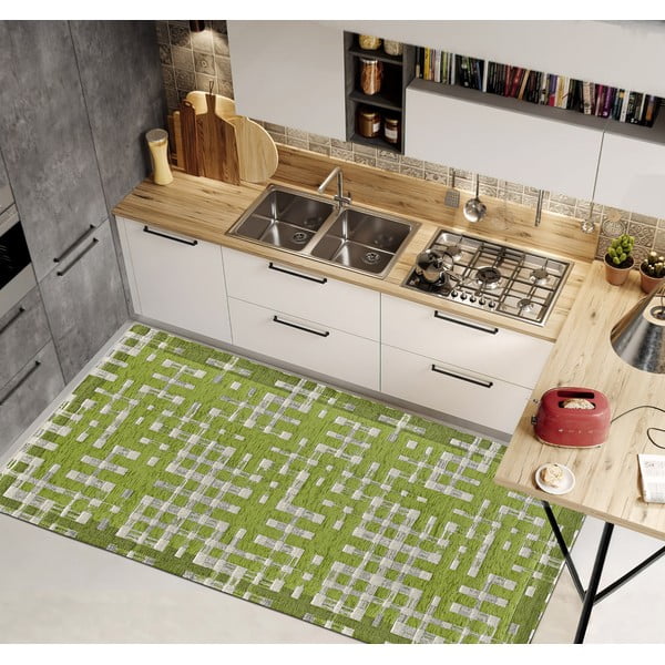 Skalbiamas kilimas žalios spalvos 55x115 cm Dama Verde – Floorita-image-1