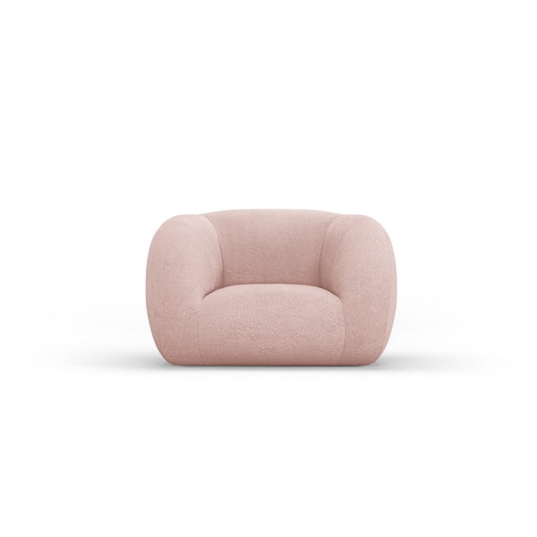 Krėslas iš boucle šviesiai rožinės spalvos Essen – Cosmopolitan Design