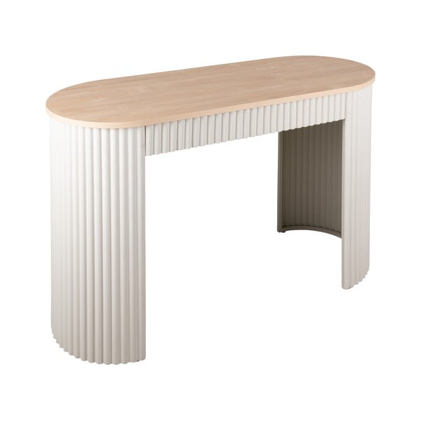 Smėlio spalvos iš metalo konsolinis staliukas 40x100 cm Estriado  – Leitmotiv-image-3