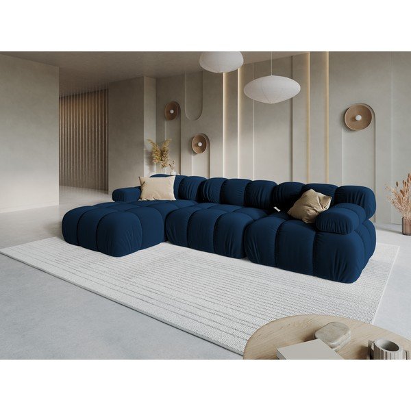 Sofa mėlynos spalvos iš velveto 285 cm Bellis – Micadoni Home-image-1