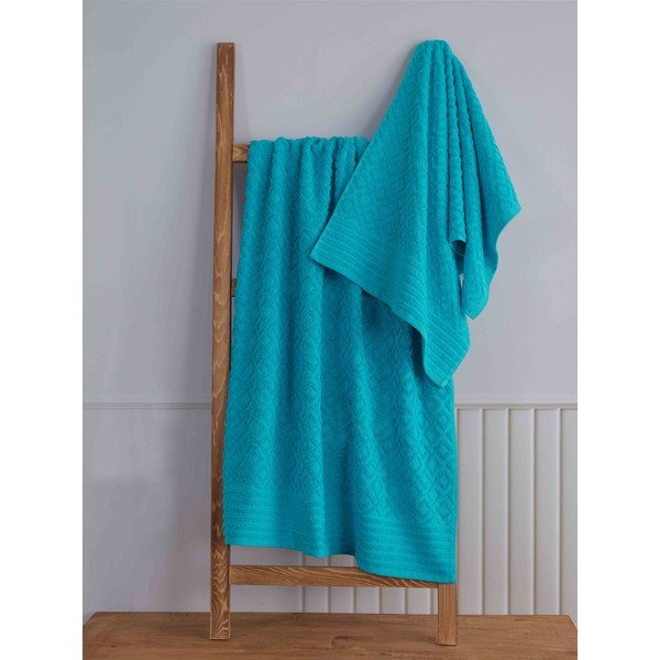 Iš frote audinio iš medvilnės vonios rankšluosčių rinkiniai mėlynos spalvos 2 vnt. Diamond – Mila Home