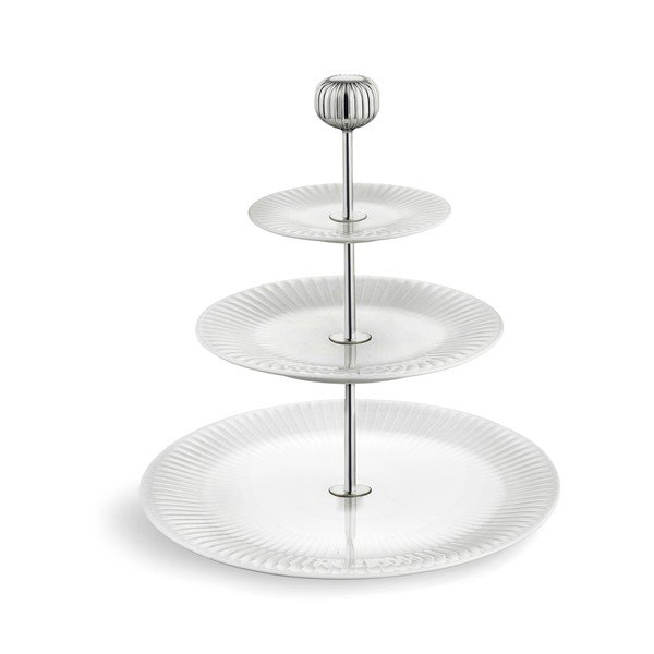Trijų pakopų balto porceliano stovas Kähler Design Hammershoi Etagere, ⌀ 28 cm