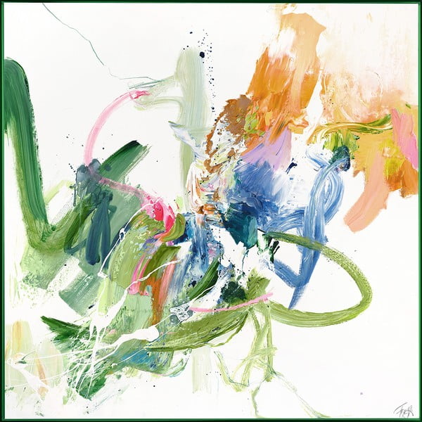 Paveikslas su rankomis dažytais elementais 102x102 cm Confidential Green – Malerifabrikken