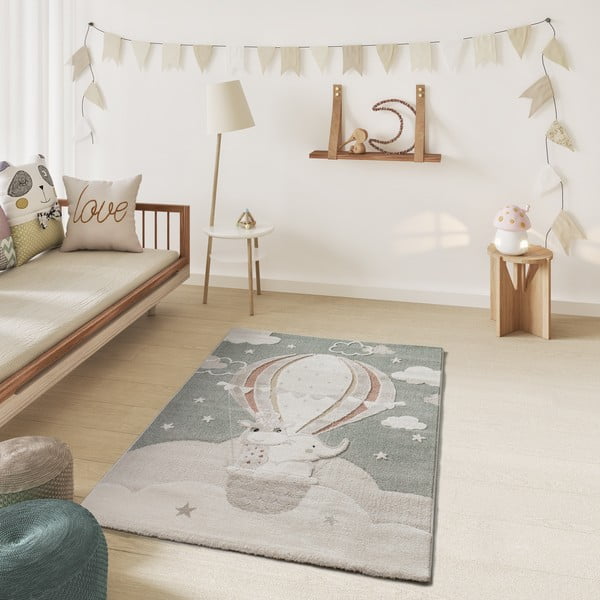 Vaikiškas kilimas žalios spalvos/smėlio spalvos 120x170 cm Clown – Universal-image-1
