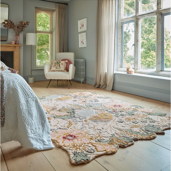 Rankų darbo iš vilnos kilimas šviesiai rožinės spalvos 160x230 cm Daphne Shaped Floral – Flair Rugs-image-1