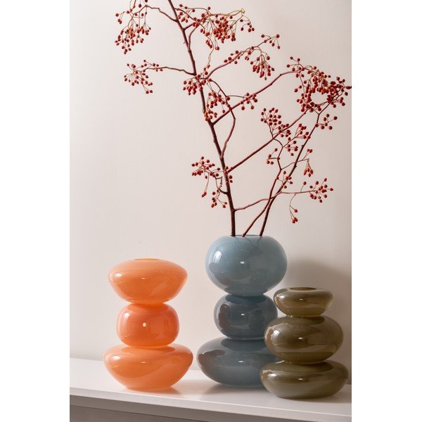Mėlyna stiklinė vaza Bubbles – PT LIVING-image-1