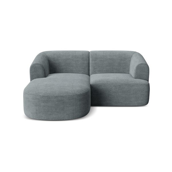 Tamsiai pilkos spalvos kampinė sofa iš kordinio velveto (su kairiuoju kampu/su gultu) Campi – Cosmopolitan Design-image-2