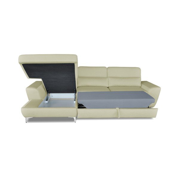 Kreminė kampinė sofa-lova "Windsor & Co. Sofos "Omega", kairysis kampas-image-3