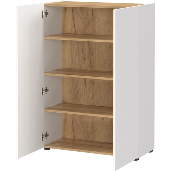 Baltos spalvos spintelė iš ąžuolo 74x105x33 cm Alviano – Germania-image-3