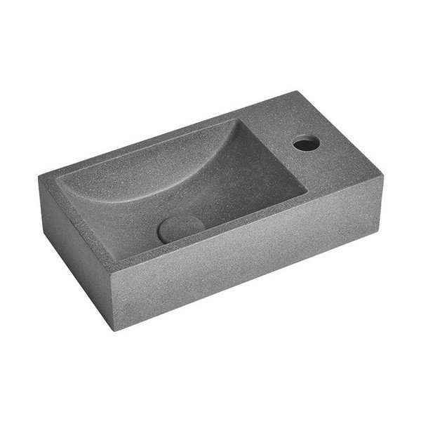 Iš betono maža kriauklė tamsiai pilkos spalvos 40x22 cm Crest – Sapho