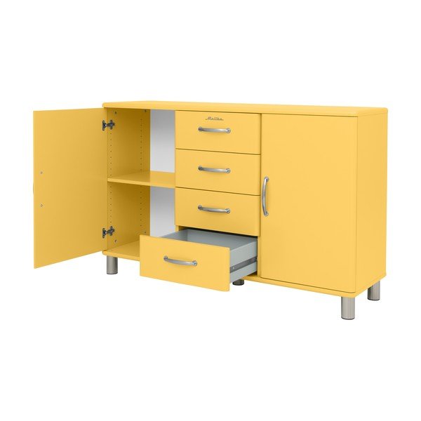 Geltona žema komoda 146x92 cm Malibu - Tenzo-image-4