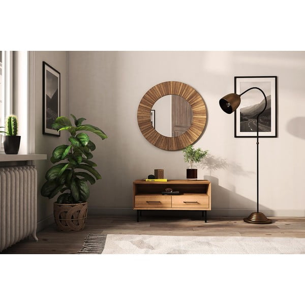 Natūralios spalvos ąžuolinis TV staliukas 90x50 cm Abies - The Beds-image-1