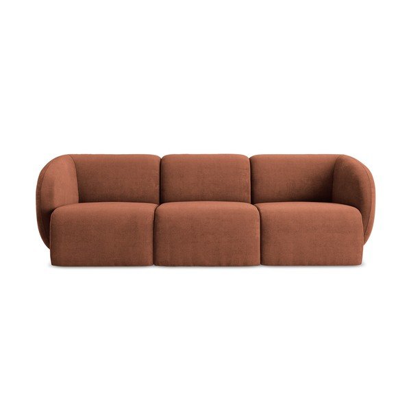 Terakotos spalvos sofa iš šenilinio audinio 244 cm Lani – Makamii