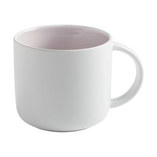 Baltas porcelianinis puodelis su rausvu vidumi Maxwell & Williams Tint, 440 ml