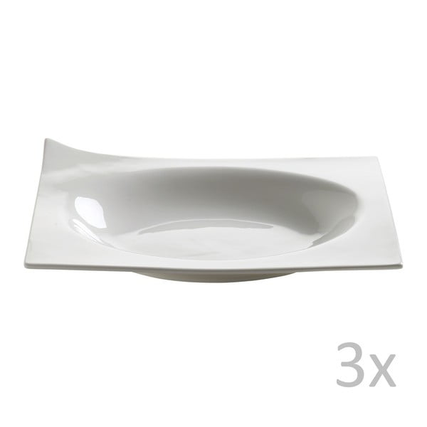 3 "Maxwell & Williams Page" porcelianinių gilių lėkščių rinkinys, 25,5 cm ilgio