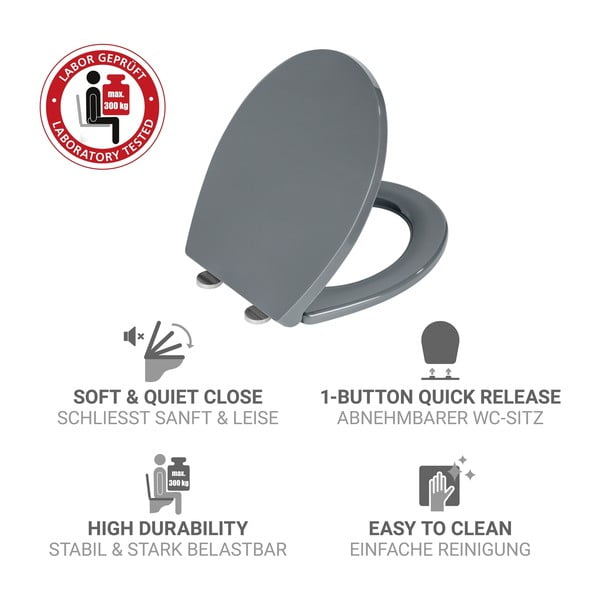 Tualeto sėdynė Easy-close funkcija 37 x 44,5 cm Ostuni – Wenko-image-4