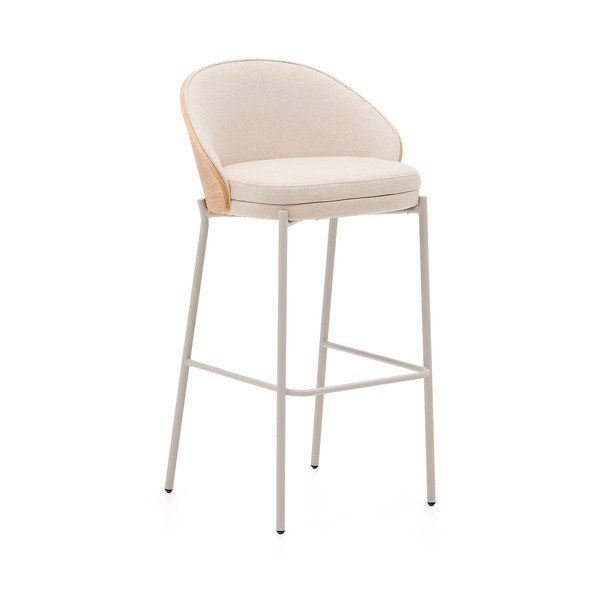 Smėlio spalvos/šviesios natūralios spalvos baro taburetė (sėdynės aukštis 77 cm) Eamy – Kave Home