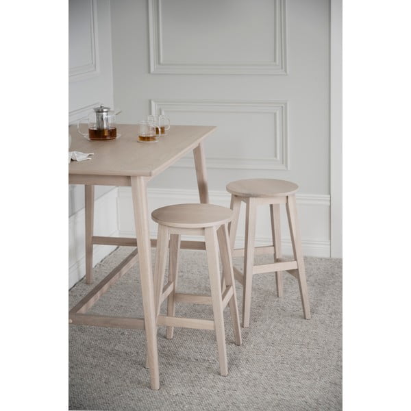 Natūralios spalvos iš ąžuolo masyvo baro taburetė (sėdynės aukštis 65 cm) Austin – Rowico-image-1