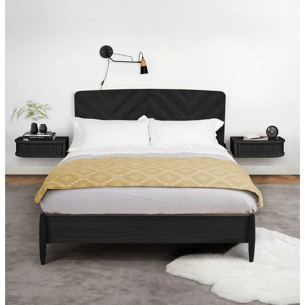 Naktinis staliukas juodos spalvos iš ąžuolo Farsta – Woodman-image-1