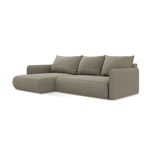 Smėlio spalvos sulankstoma/su sandėliavimo vieta kampinė sofa (su kairiuoju kampu) Nanea – Makamii-image-3