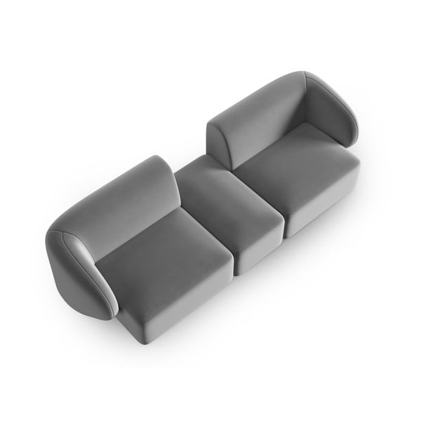 Pilkos spalvos iš velveto sofa 246 cm Paolo – Milo Casa-image-1