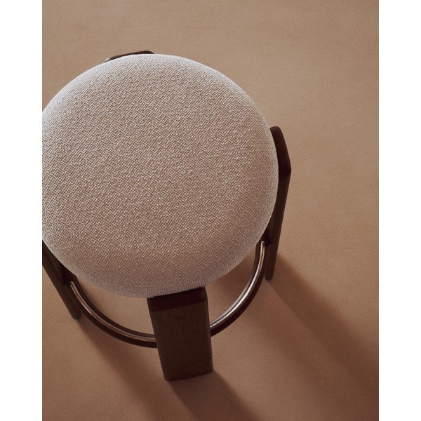 Smėlio spalvos/tamsios natūralios spalvos iš uosio masyvo baro taburetė (sėdynės aukštis 75 cm) Granite – Kave Home-image-3