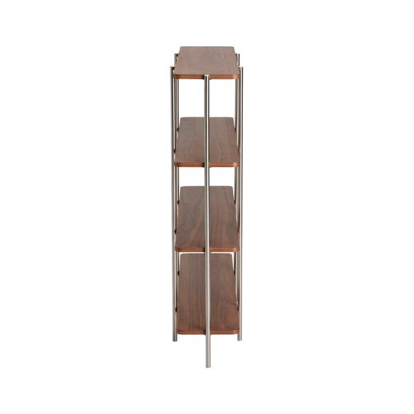 Tamsios natūralios spalvos pastatoma lentyna iš riešutmedžio 120x120x30 cm Lyllo – Ellos Home-image-4