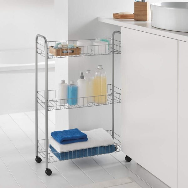 Mobilus stovas su 3 lentynomis Metaltex Ascona Slim De Luxe, aukštis 84 cm-image-3