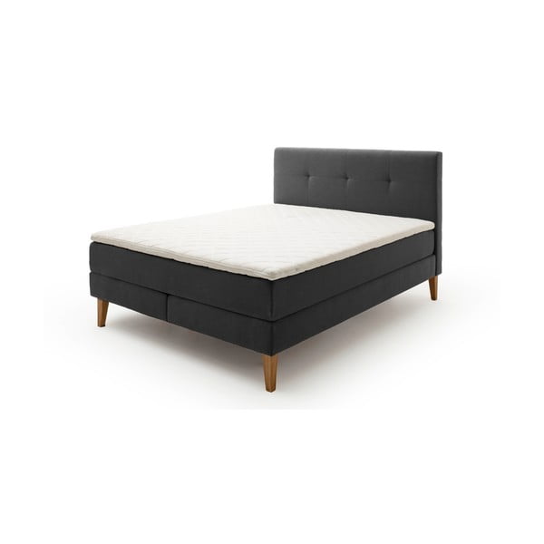 Spyruoklinė lova antracito spalvos 180x200 cm Stockholm – Meise Möbel