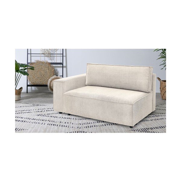Modulinė sofa kreminės spalvos iš kordinio velveto (su kairiuoju kampu) Nihad modular – Bobochic Paris-image-1
