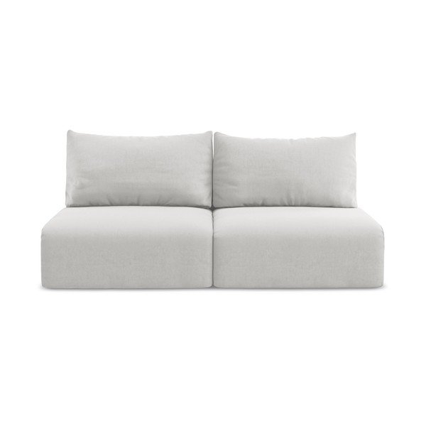 Šviesiai pilkos spalvos sulankstoma/su sandėliavimo vieta sofa iš velveto 216 cm Kalena – Makamii