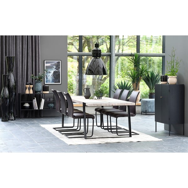 Juodos spalvos metalinė komoda Canett Brooks, aukštis 110 cm-image-4