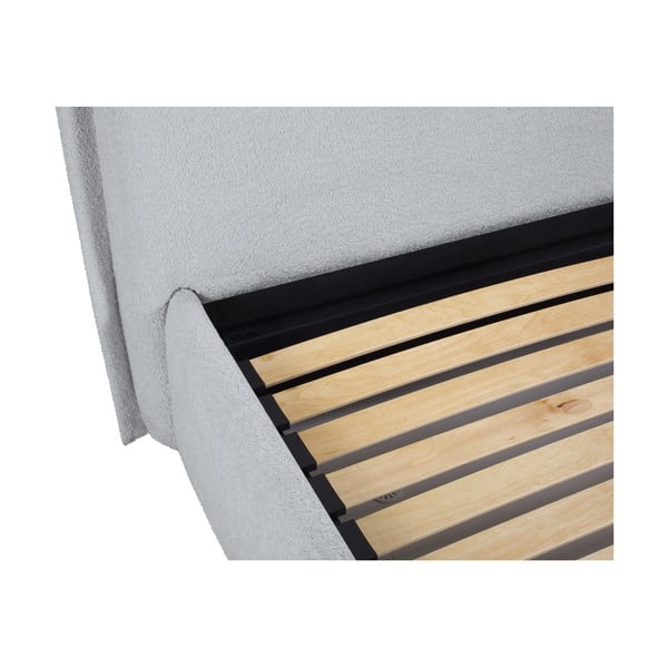Dvigulė lova pilkos spalvos audiniu dengta su sandėliavimo vieta su lovos grotelėmis 180x200 cm Armie – Milo Casa-image-4
