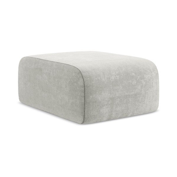 Šviesiai pilkos spalvos taburetė iš šenilinio audinio Lani – Makamii