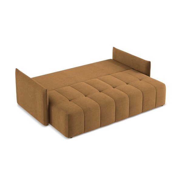 Terakotos spalvos sulankstoma/su sandėliavimo vieta sofa 225 cm Moku – Makamii-image-4