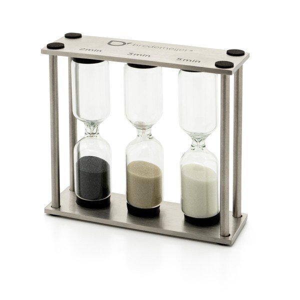 Sidabrinės spalvos smėlio virtuvinis laikmatis Duet – Bredemeijer