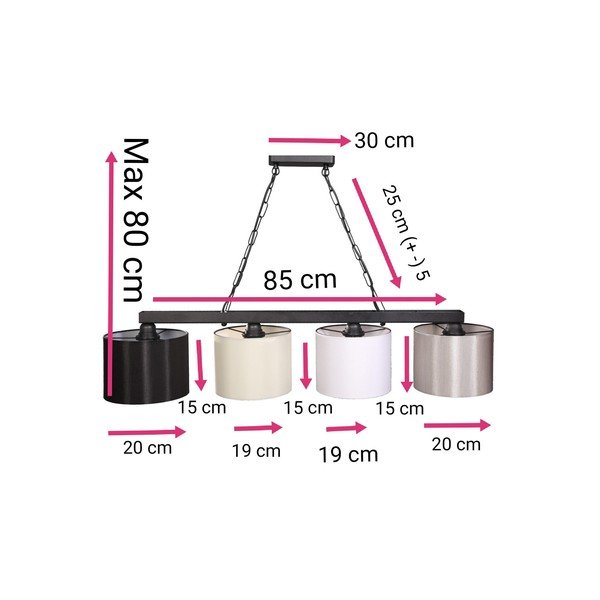 Pakabinamas šviestuvas 30x85 cm 4 - Magenta Home-image-2