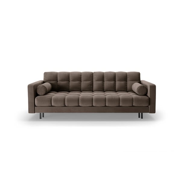 Rudos spalvos iš velveto sulankstoma/su sandėliavimo vieta sofa 222 cm Bali – Cosmopolitan Design