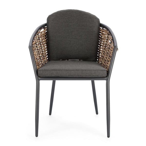 Pilkos spalvos metalinė sodo kėdė Maribela   – Bizzotto-image-4