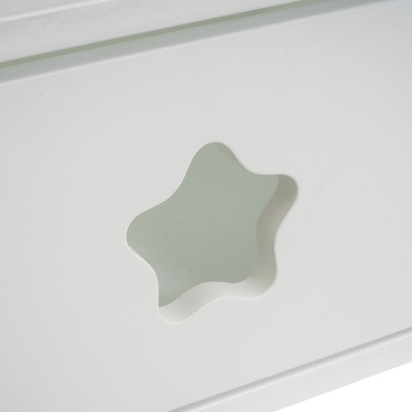 Vaikiškas naktinis staliukas baltos spalvos su lentynomis – Casa Selección-image-2