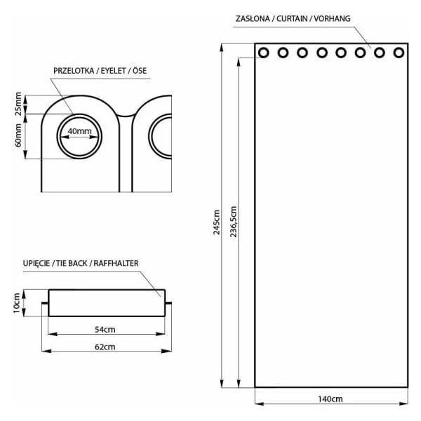 Balta aksominė užuolaida AmeliaHome Velvet, 140 x 245 cm-image-1