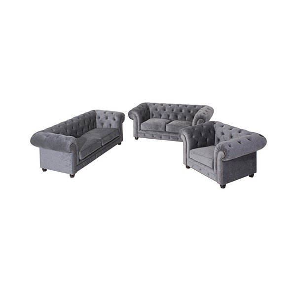 "Max Winzer Orleans Velvet" pilka sofa, 216 cm-image-1