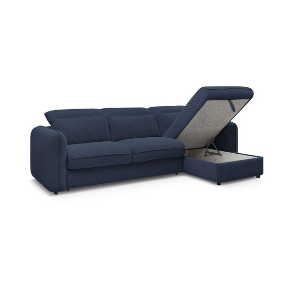 Tamsiai mėlynos spalvos kampinė sofa Achille – Bobochic Paris-image-4