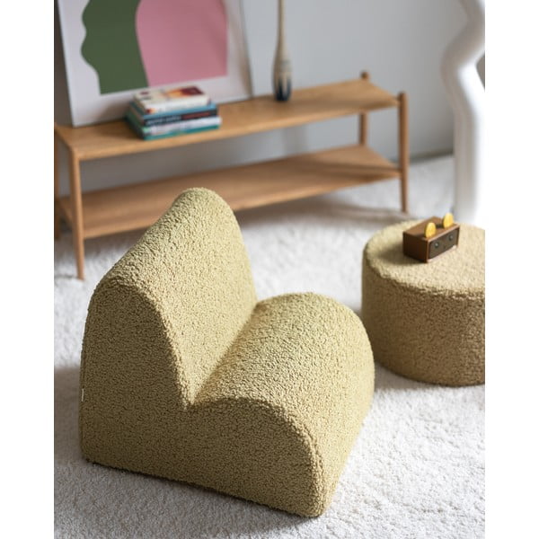 Žalios spalvos iš boucle vaikiškas krėslas Cloud – Wigiwama-image-2