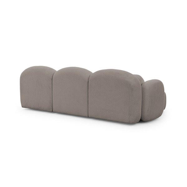 Pilkos spalvos kampinė sofa iš boucle (su kairiuoju kampu/su gultu) Orbit – Ropez-image-3