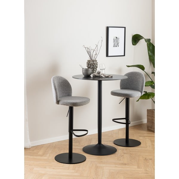 Reguliuojamo aukščio baro taburetė juodos spalvos/pilkos spalvos (sėdynės aukštis 55 cm) Patricia – Actona-image-1